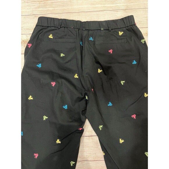 Counterparts Womens Black Embroidered Colorful Butterflys Resort Capri Pants 14 - Picture 5 of 8